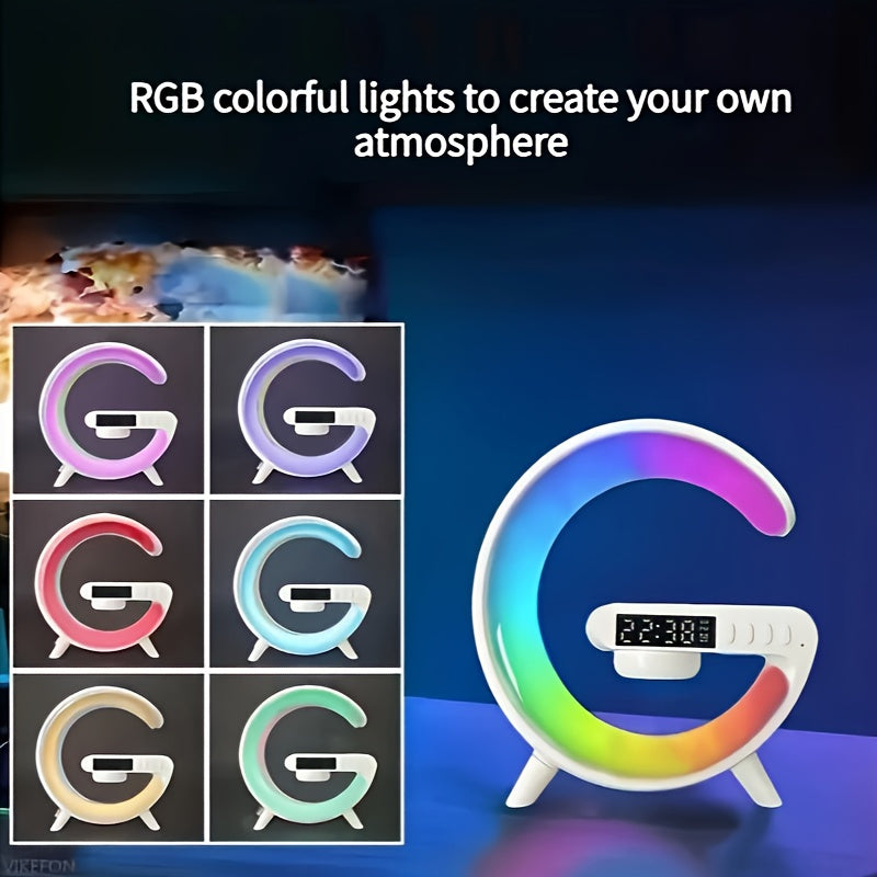 Wireless Wireless Speaker with Wireless Fast Charging, Rhythm RGB Light, Strip Smart Lamp, Sunrise Alarm Clock, Bedroom Wake-up Light, Dimmable Desk Lamp - Epic Store