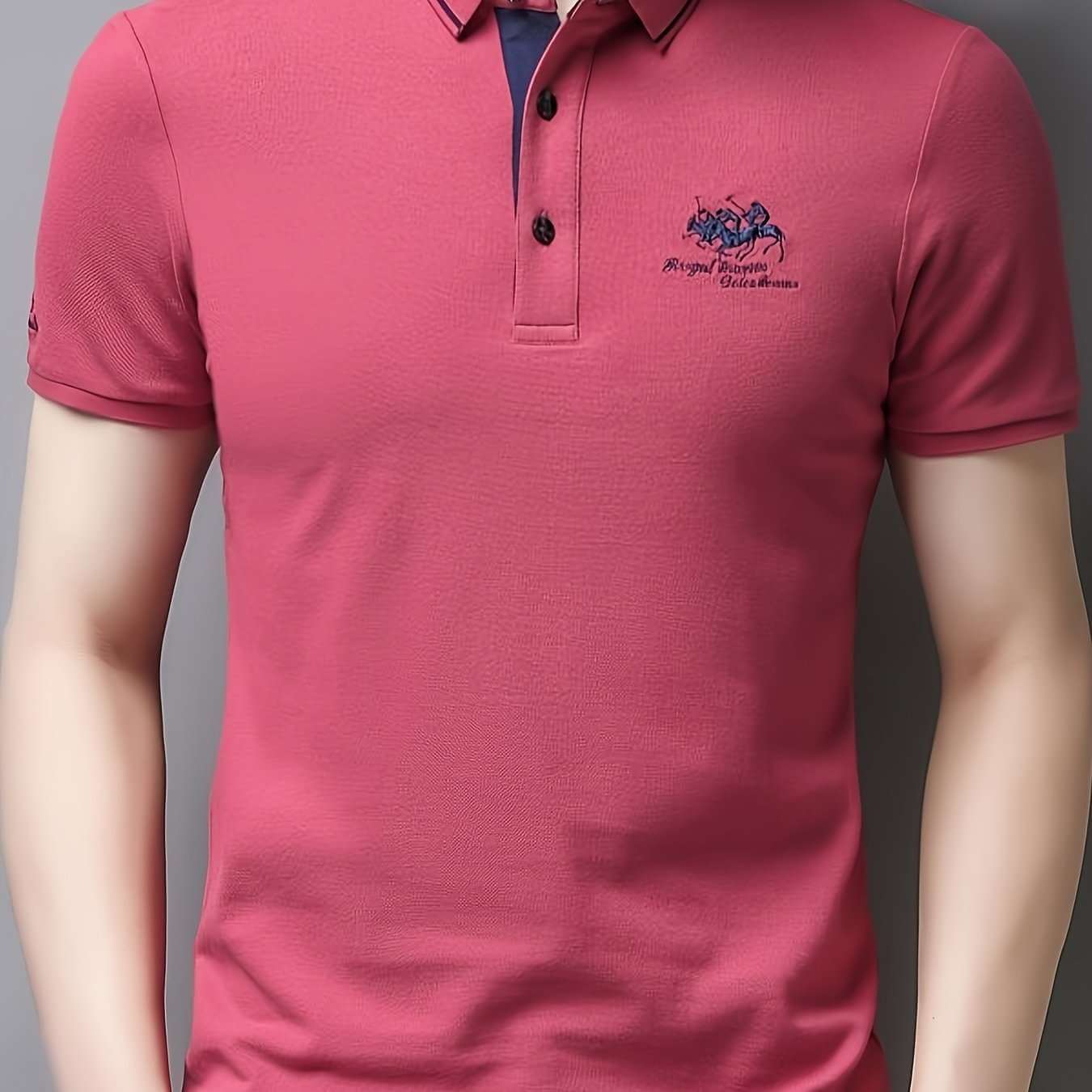 Men'S Casual Short Sleeve Polo Shirt - White with Black Collar, Breathable Mesh Detail, Logo, Lightweight Polyester, Summer Fashion, Casual Summer Wear | Polo Shirt | Polyester Fabric - Epic Store