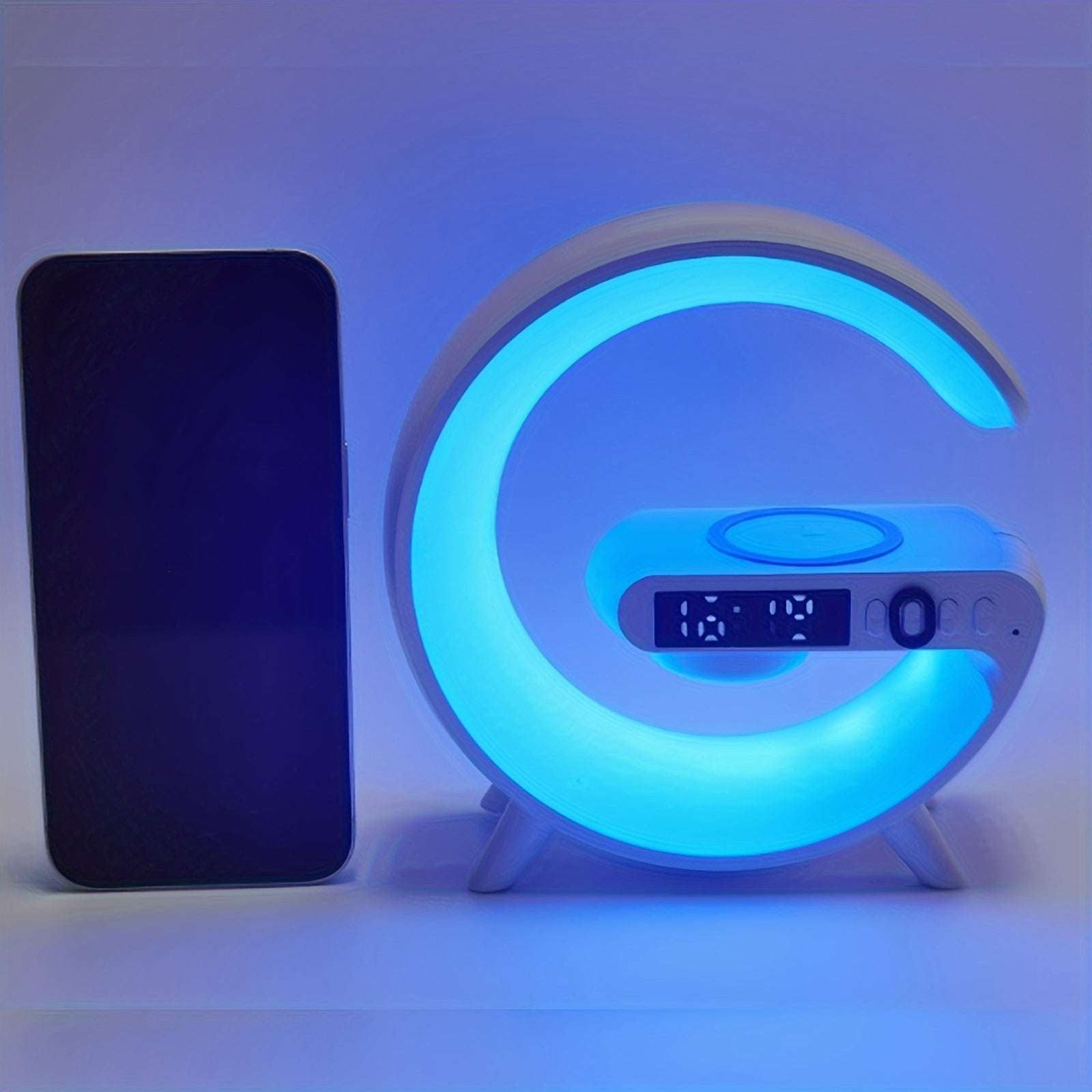 Wireless Wireless Speaker with Wireless Fast Charging, Rhythm RGB Light, Strip Smart Lamp, Sunrise Alarm Clock, Bedroom Wake-up Light, Dimmable Desk Lamp - Epic Store