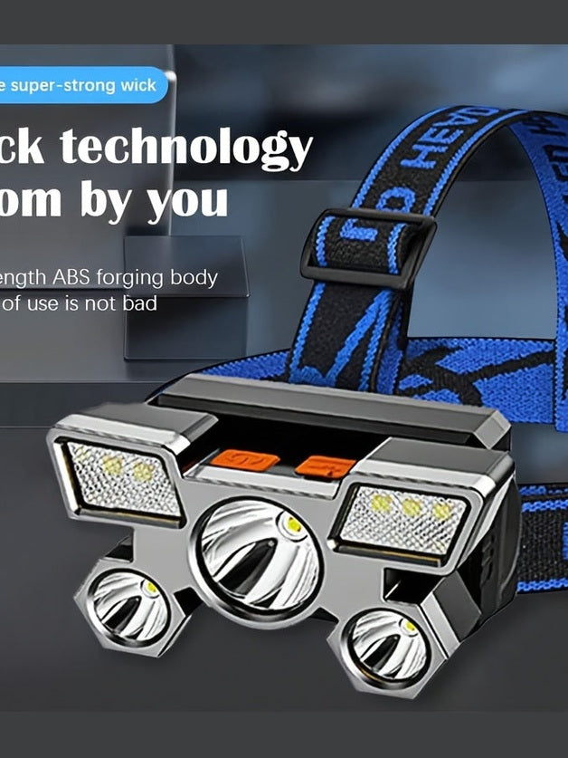Powerful Rechargeable Headlamp With Super Bright Long-range Outdoor Head-mounted Miner's Lamp For Outdoor Special Forces Lighting And Outdoor Exploration Lighting - Epic Store